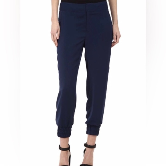 HELMUT LANG Solar Drape Pant Navy Blue Women's M F02HW213 Pull On jogger - Picture 1 of 5